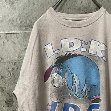 디즈니 IDK IDC 이요르 프린트 캐릭터 티셔츠