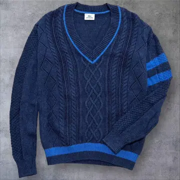 라코스테 LACOSTE V넥 니트 스웨터 케이블 A950