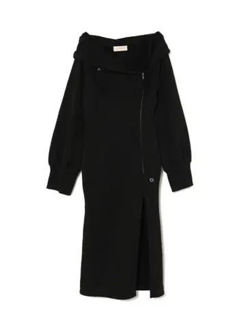 Carina slit dress 슬릿 지퍼 업 원피스 블랙