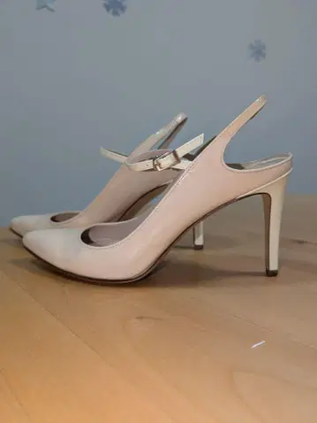 베이지 슬링백 Ginza Kanematsu 에나멜 23.5cm