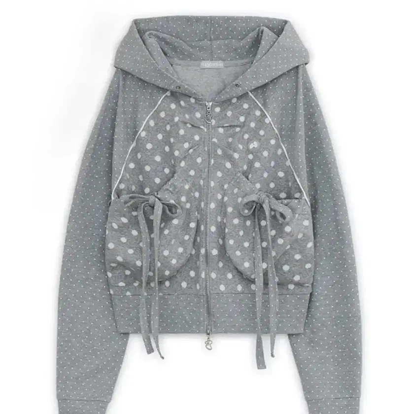 ☆hug your skin☆ Striped baby doll hooded zip-up charcoal Hug Your Skin Dot Big Pocket Hooded Zip-Up Gray #허그유어