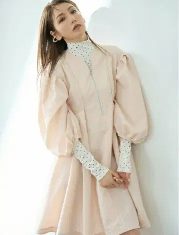 CELFORD 부푼 자카드 원피스 핑크 셀포드 Pink