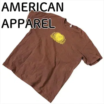 AmericanApparel 티셔츠 브라운 XL 남성용 구제 의류