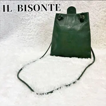 레어 IL BISONTE 그린 가죽 숄더 백 이탈리아 레어