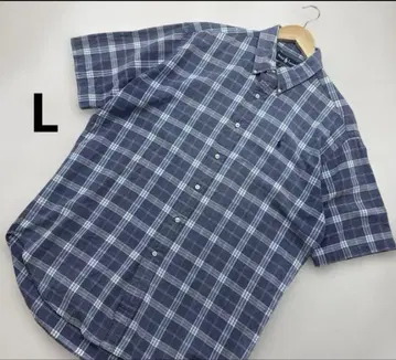 랄프 로렌 포니 로고 자수 체크 무늬 오버 사이즈 셔츠 L 사이즈