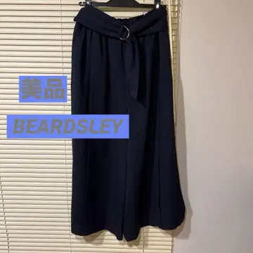 BEARDSLEY 네이비 허리 리본 와이드 팬츠