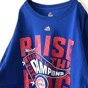 RAISE FKAG MLB 시카고 컵스 티셔츠 L 블루 파랑 구제 의류