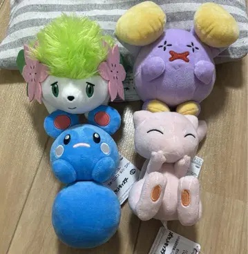 4종 세트 포켓몬스터 봉제 인형 셰이미 뮤우 루리루 고뇨뇨
