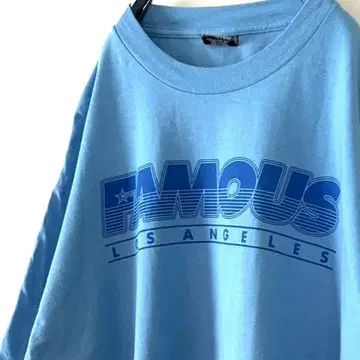 페이머스 로스앤젤레스 로고 티셔츠 XL 라이트 블루 스카이블루 구제 의류