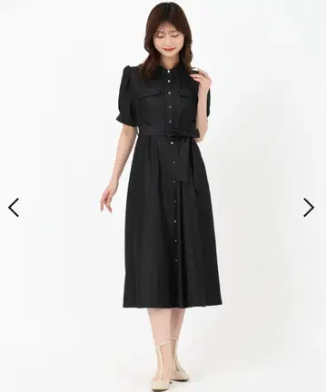 퍼프 슬리브 포켓 셔츠 원피스 /MM527419