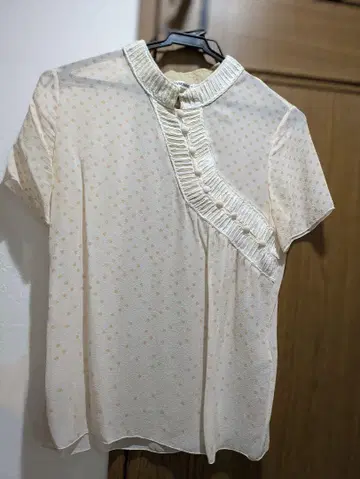 비비안 탐 실크 시스루 블라우스