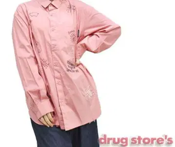 drug store's / 핑크 자수 긴팔 셔츠 / 프리 사이즈