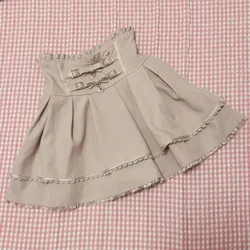 LIZLISA 2줄 리본 벨트 치마바지 핑크