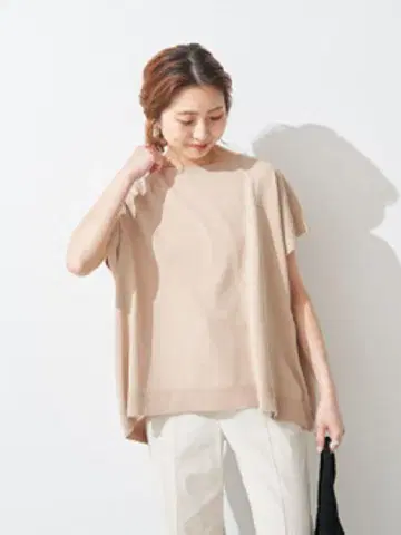 Spick&Span ICE COTTON 프렌치 쓰리 블루즈 니트