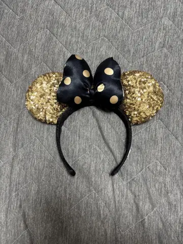 디즈니 Disney 미키마우스 귀 머리띠 블랙과 금색