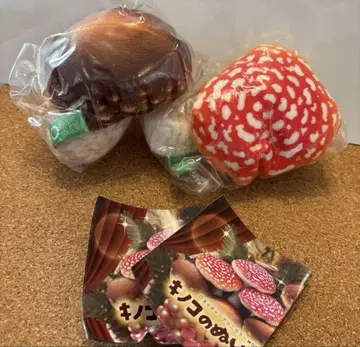 두 종류의 버섯 봉제 인형 가챠 익명 배송 표고버섯