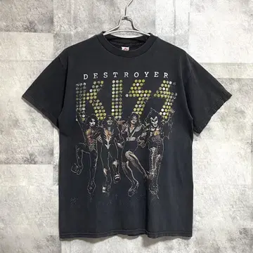 KISS 티셔츠 GOOD 페이드 블랙 M 사이즈 밴딩 티셔츠