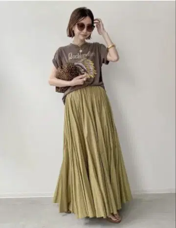 MARIHA 스커트 피스타치오 그린 라빠르망 구매