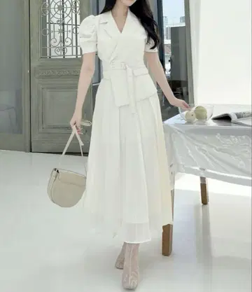 Royal party 플리츠 자켓 원피스 반팔