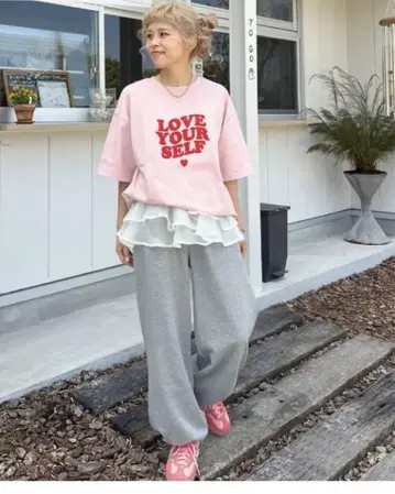 프릴 스웨트 팬츠 그레이 시마무라 ayano 콜라보