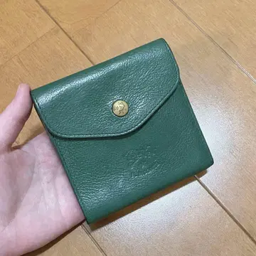일비종떼 IL BISONTE 그린 가죽 접이식 지갑