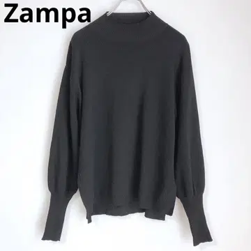 Zampa 긴팔 니트 여성 상의 무지 루즈핏 블랙 M