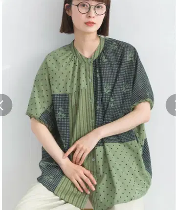 lupilien 루피리안 멀티 패턴 프린트 패치워크 블라우스