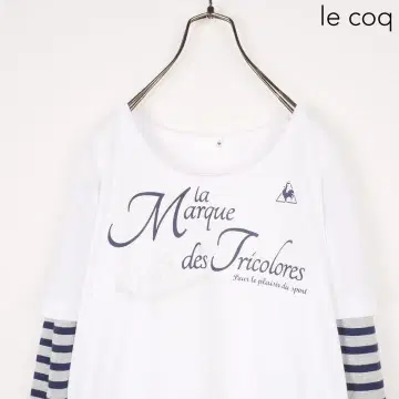 Y3753*르꼬끄 골프 셔츠 롱 T 화이트 화이트 그레이 원 포인트