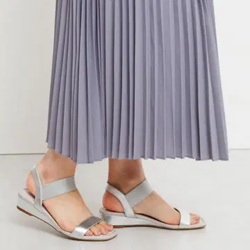 일회용 히메코 밴딩 벨트 웨지 힐 샌들 24.5cm 실버