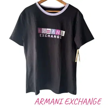 Armani Exchange 블랙 티셔츠 반팔 상의 티셔츠