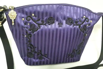 ANNASUI 안나수이 숄더백 장미 나비 자수 보라색 스트라이프