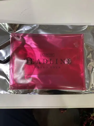 BLACKPINK DEADLINE LOGO 클리어 파우치 핑크 특전