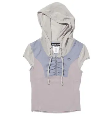 MISCHIEF HOODED TRACK HALF ZIP-UP 그레이