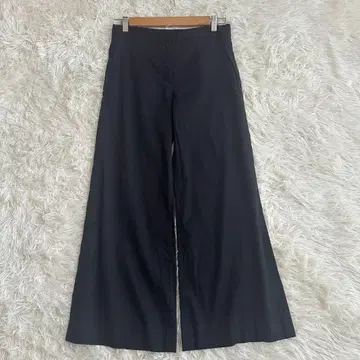 띠어리 크롭 와이드 팬츠 린넨 블랙 2 2022SS