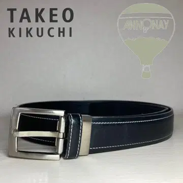 Takeo Kikuchi 남성용 벨트 ANNONA 가죽 블랙
