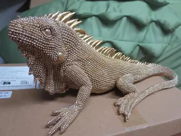 일본 미입고 그린 이구아나 피규어 (금) 입상 32cm