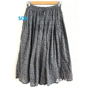 SOIL 인도 면 코튼 개더 스커트 S 사이즈 1 옅은 청록색 54980