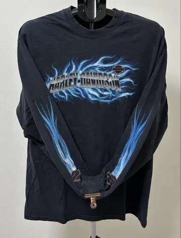 harley davidson 롱 T 블루 프레임 롱 슬리브