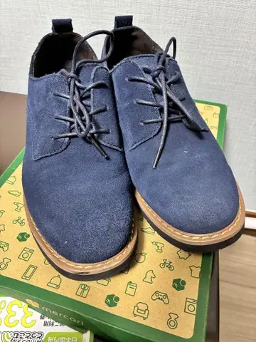 네이비 스웨이드 레이스업 슈즈
