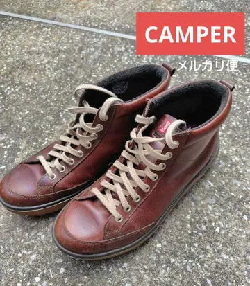 CAMPER 캠퍼 43 남성용 브라운 가죽 하이컷 신발