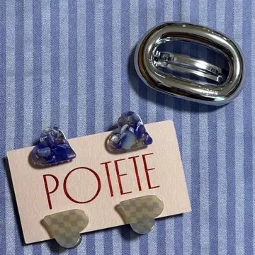 potete 포테테 오벌 머리핀 미니 하트 클립