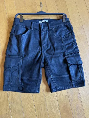 자라 코팅 하프 데님 숏 팬츠
