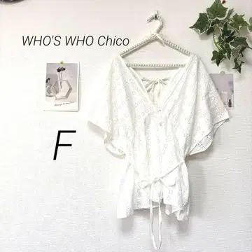 8697-2 WHO'S WHO Chico 코튼 레이스 블라우스 F 무지