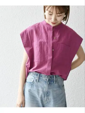 코튼 린넨 프렌치 슬리브 포켓 셔츠 블라우스 SHIPSany
