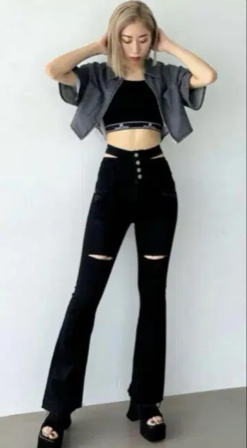 EMODA 하이 웨스트 팬츠