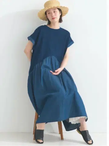 lupilien 루피리안 인디고 천축 도킹 데님 원피스