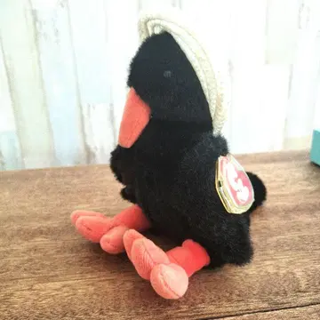 까마귀 봉제 인형 스트로우 모자 포함 약 20cm