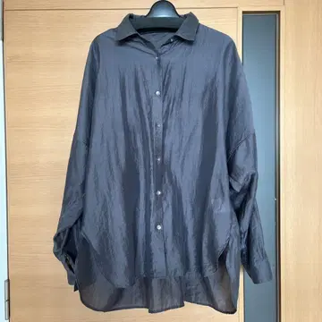 PLST 시어 돌먼 메탈 버튼 셔츠