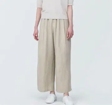 무인양품 린넨 이지 와이드 팬츠 베이지 S 사이즈