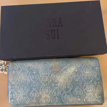 ANNA SUI 파란색 로즈 패턴 장지갑